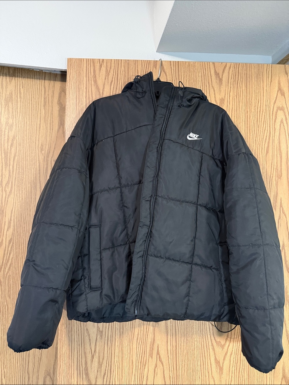 Nike Black Quilted Puffer Jacket with Hood